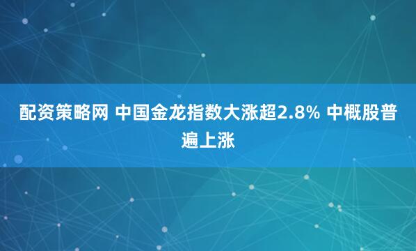配资策略网 中国金龙指数大涨超2.8% 中概股普遍上涨
